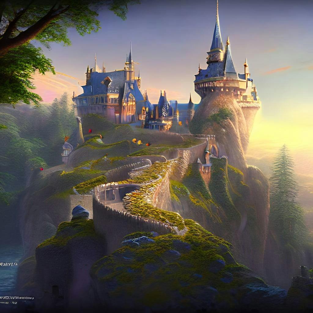 A Beautiful Matte Painting Of A Beautifully Intricate Castle