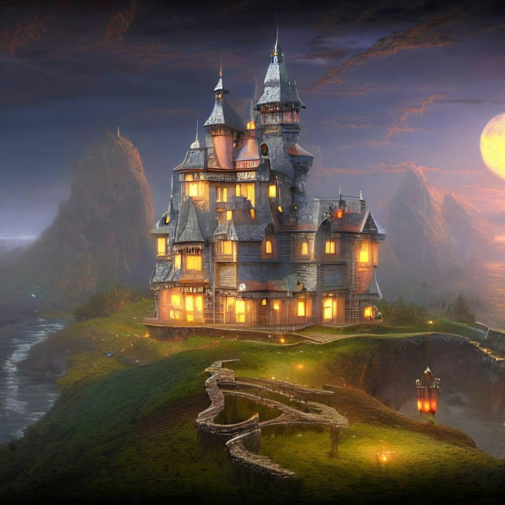A Beautiful Matte Painting Of A Beautifully Intricate Castle