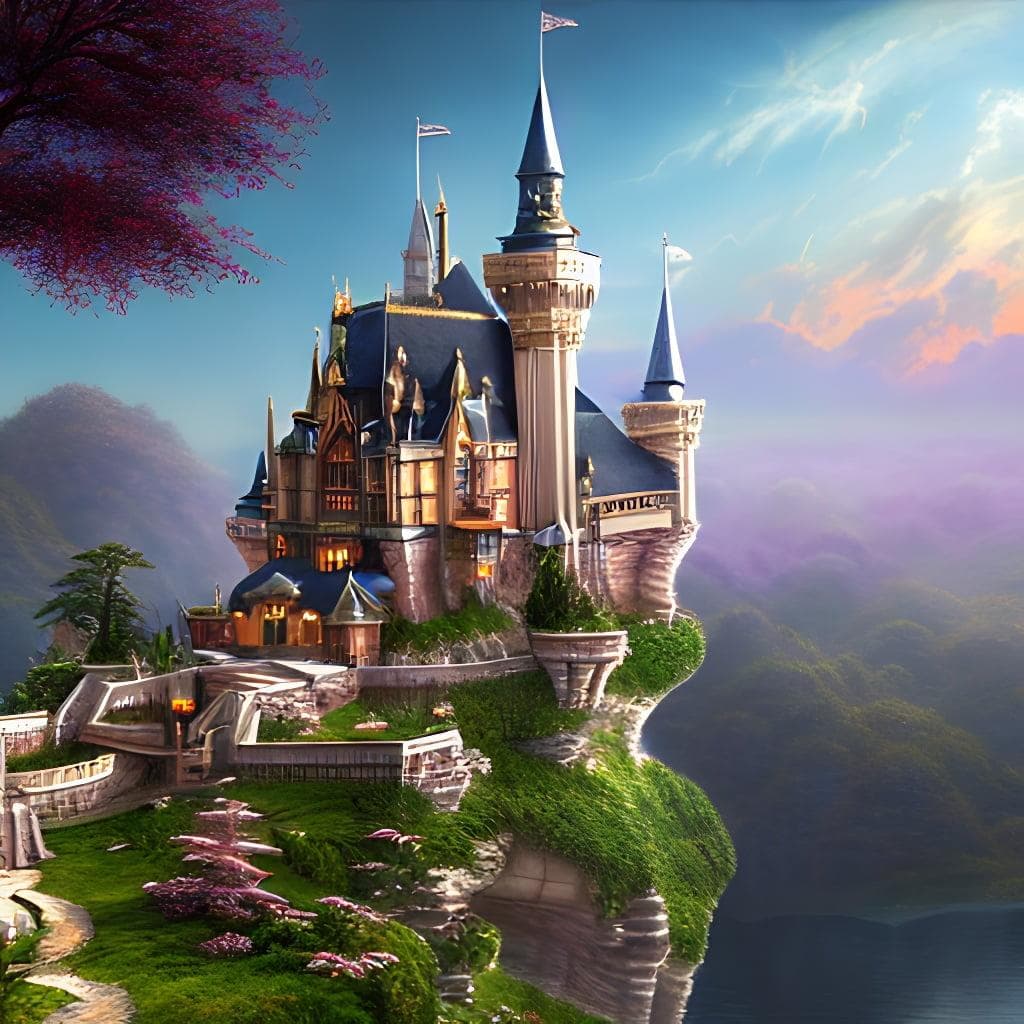 A Beautiful Matte Painting Of A Beautifully Intricate Castle