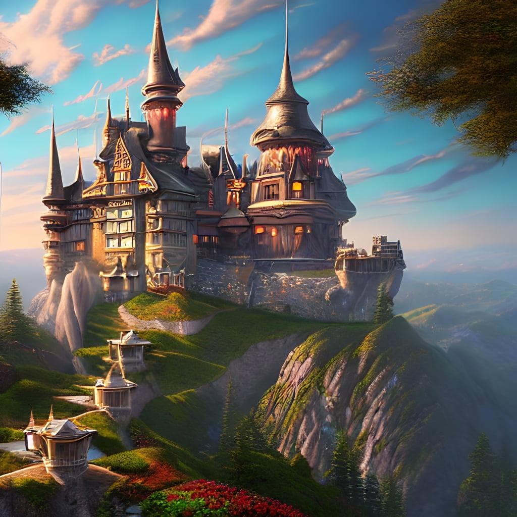 A Beautiful Matte Painting Of A Beautifully Intricate Castle