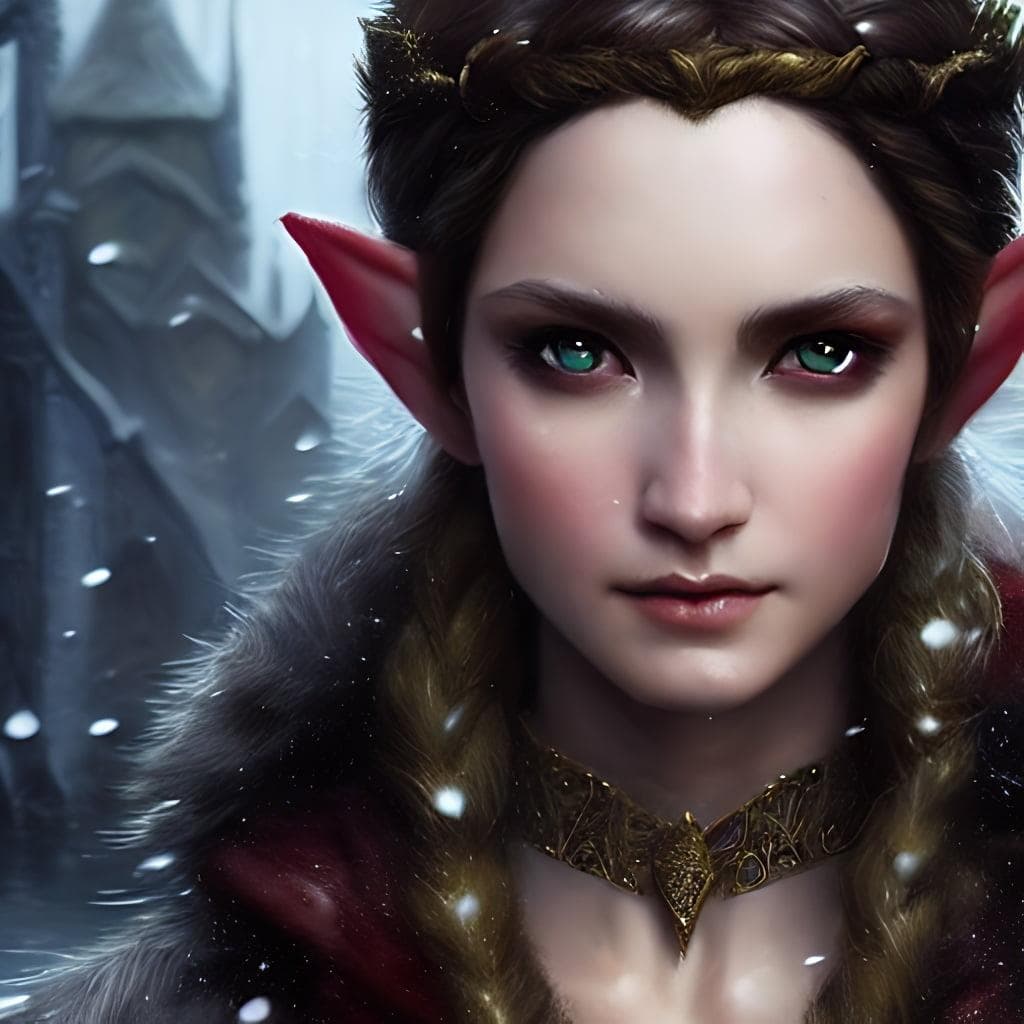 A Fantasy Portrait Of A Winter Elf