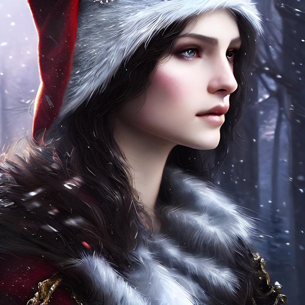 A Fantasy Portrait Of A Winter Elf