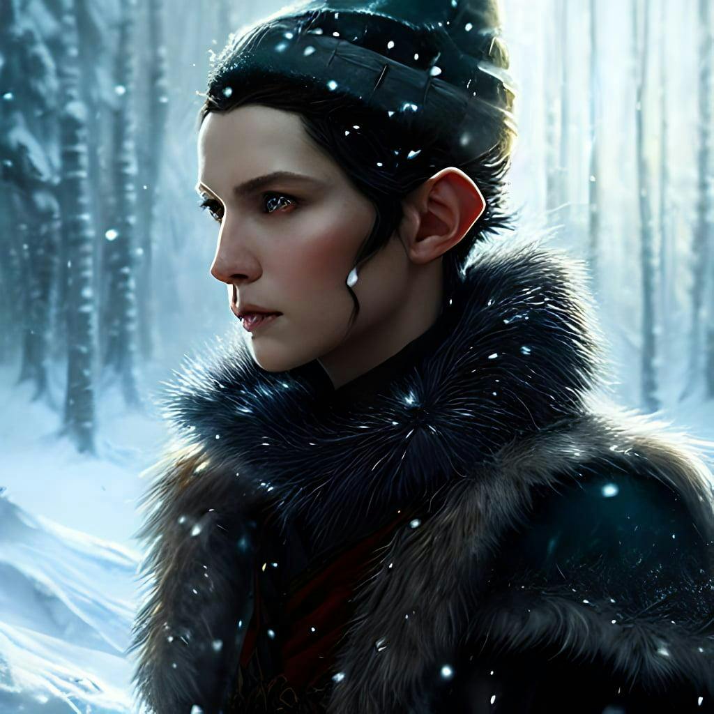 A Fantasy Portrait Of A Winter Elf
