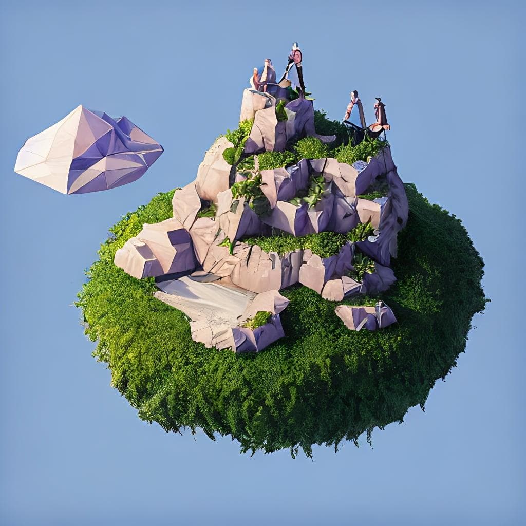 A floating island in the air