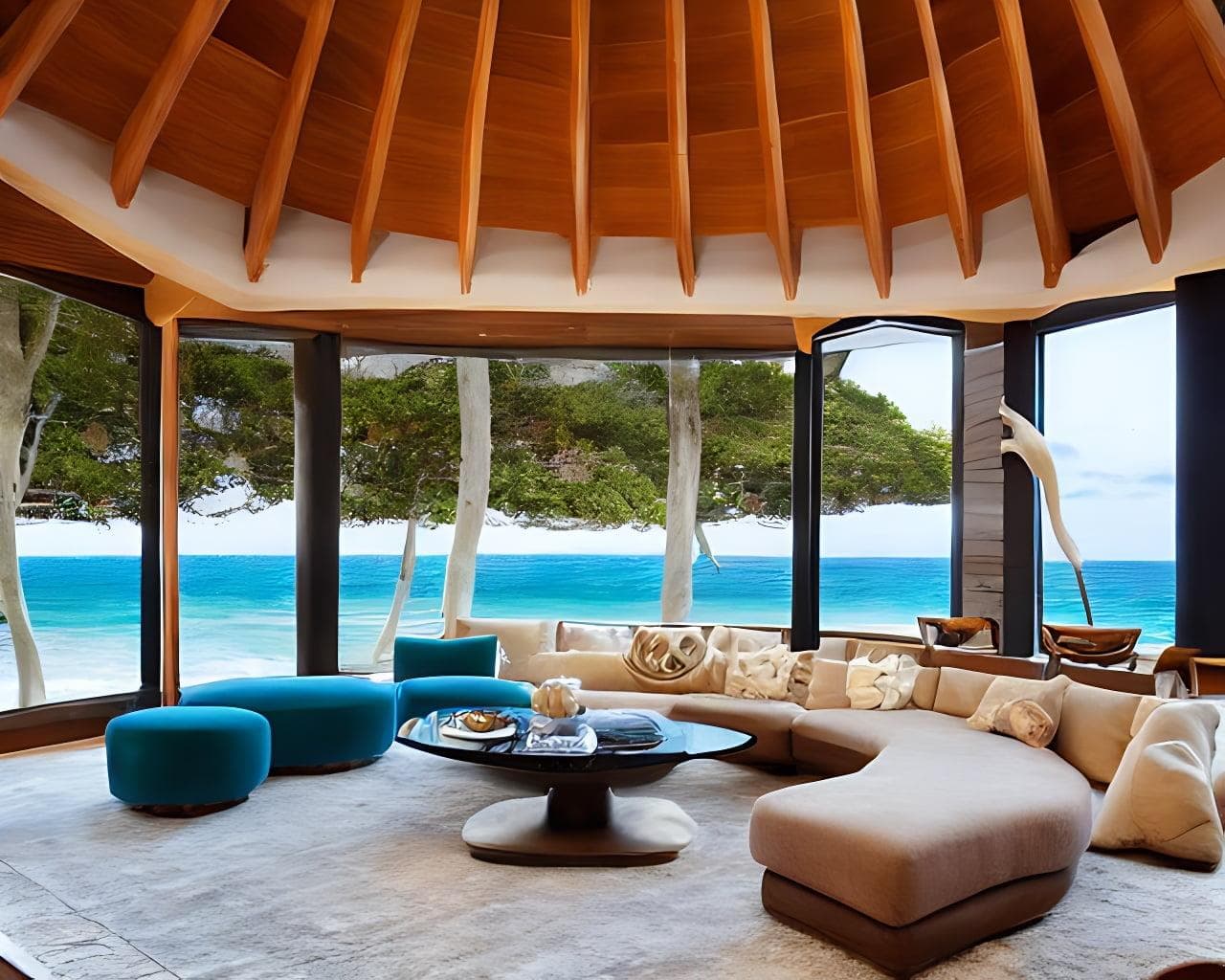 A modern living room inspired by the ocean