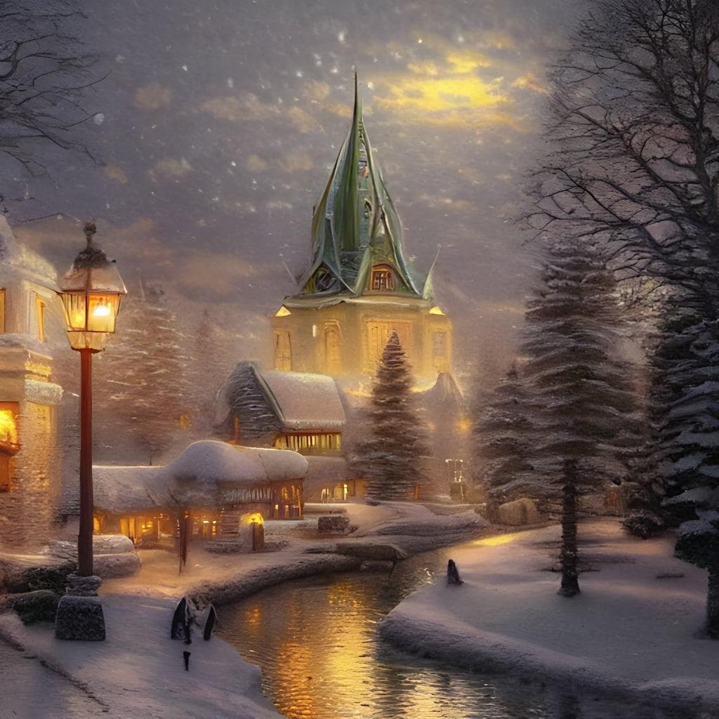 Ancient Nordic City By Thomas Kinkade