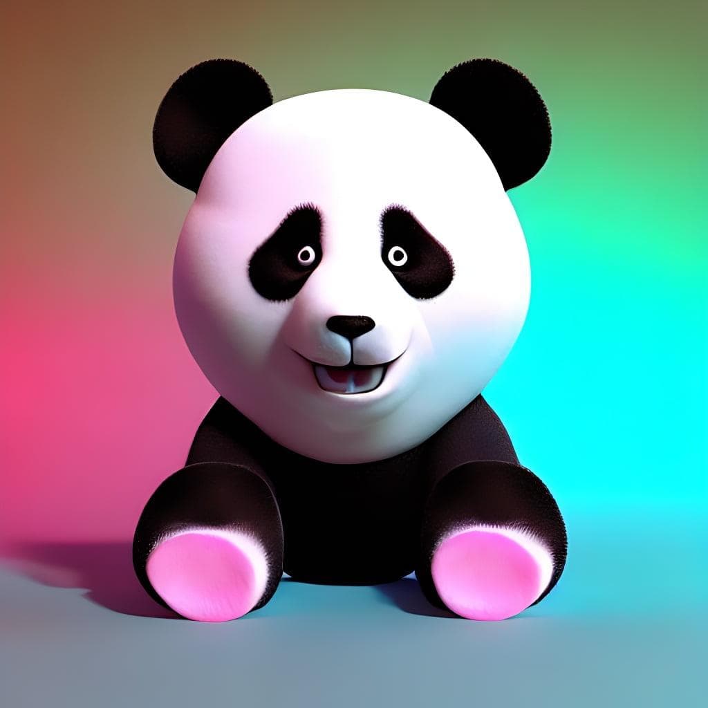 Panda as ultra-cute squishy plush toy