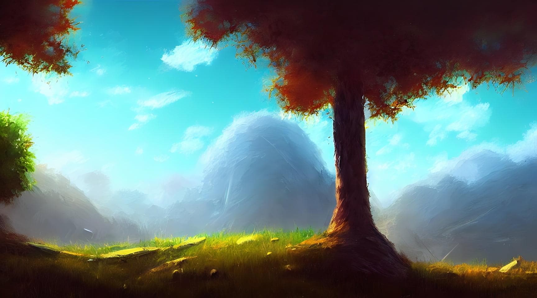 Professional Digital Art Of Lo-fi Landscape Bg Painting