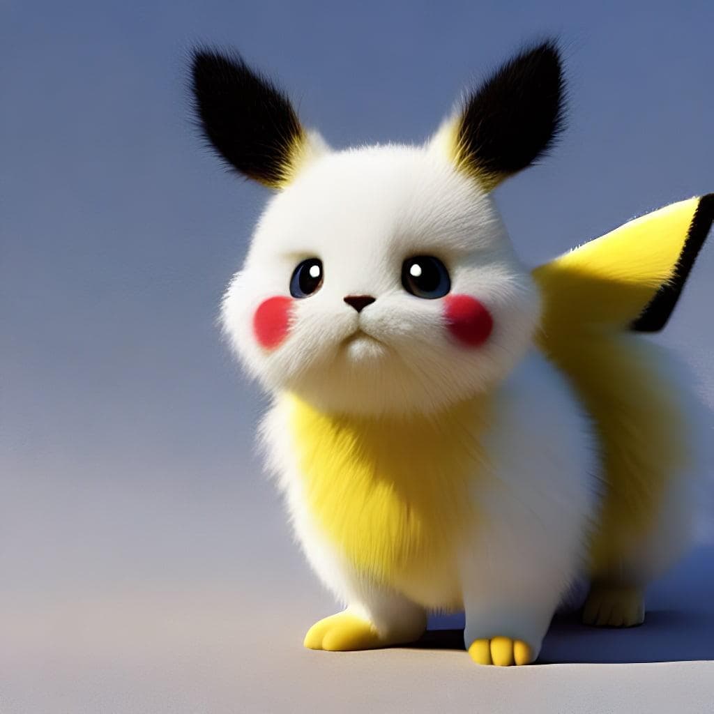 Very Cute Disney Pixar Pikachu Round Fluffy