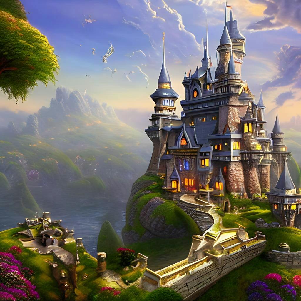 A beautiful matte painting of a beautifully intricate castle