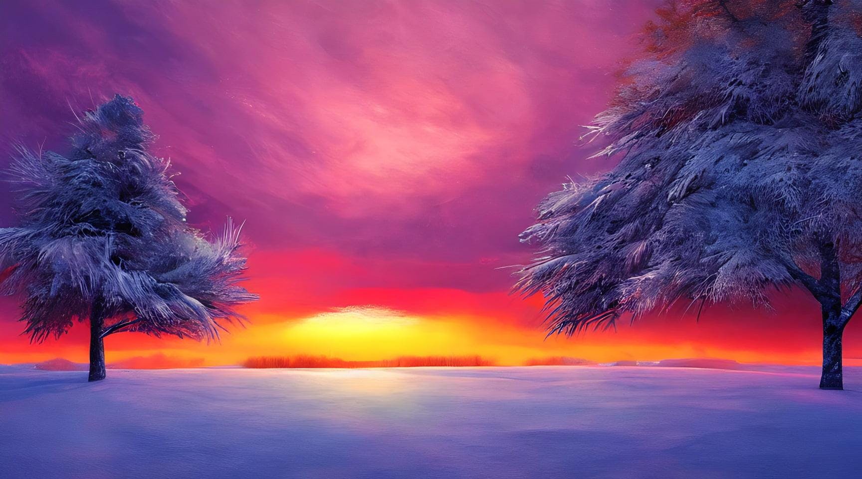 A Modern Digital Painting Of Nature