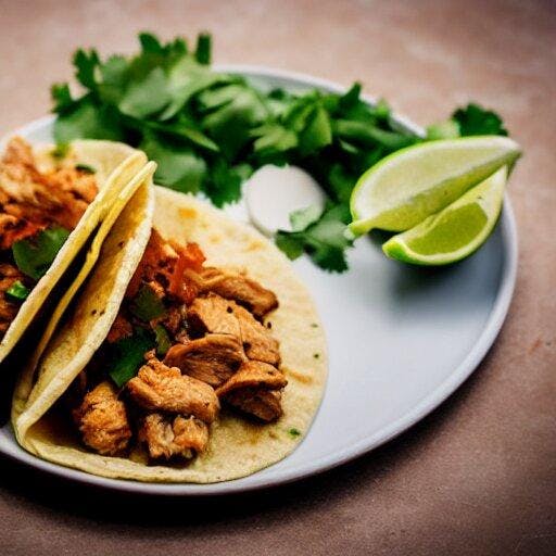 Delicious Chicken Taco With Nothing But The Tortilla And The Chicken