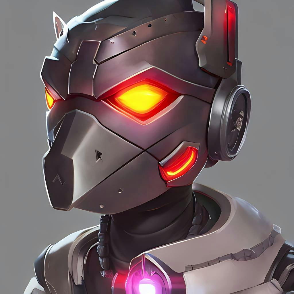 Robot Ninja Helmet Mask Fantasy Art Overwatch And Heartstone Video Game Icon