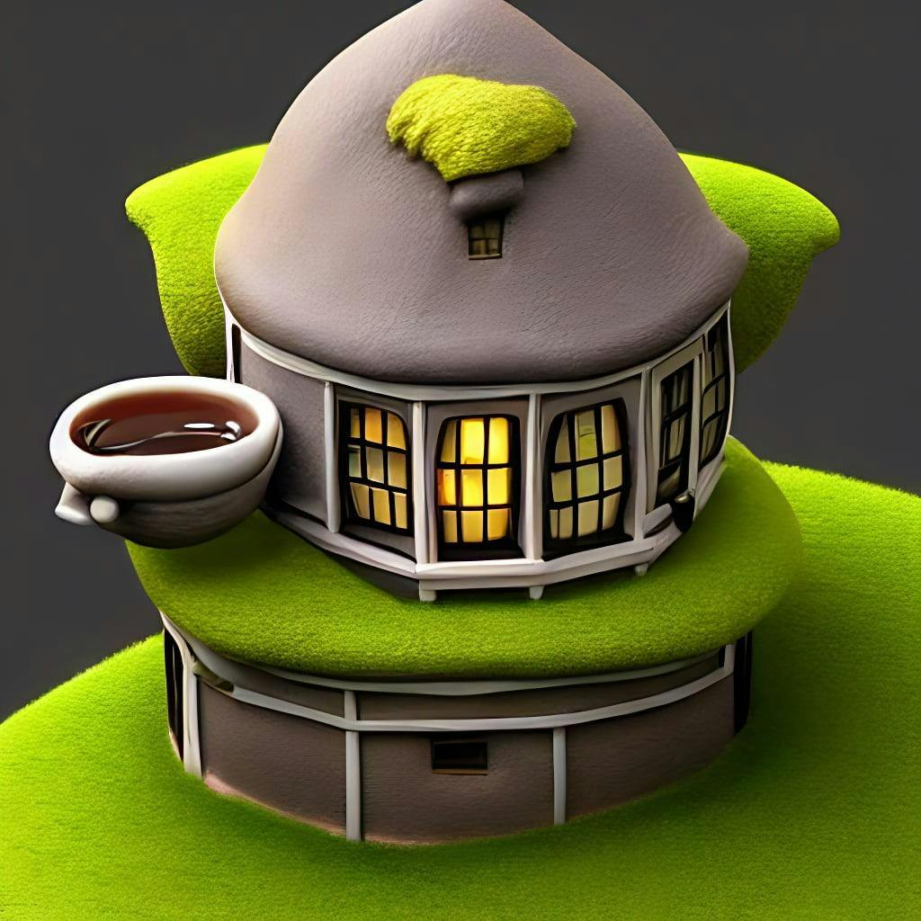 Tiny Cute Cartoonish Tea Pot House
